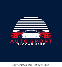 Auto sport car show room logo design vector