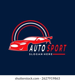 Auto sport shop logo design vector. Sport car racing team logo design icon