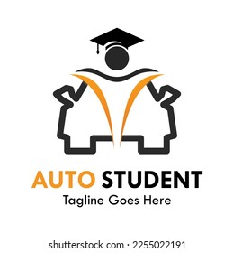 Auto student logo template illustration
