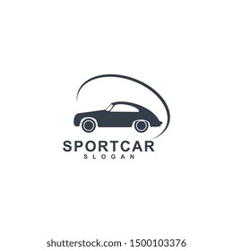 Auto style car logo design with concept sports vehicle icon silhouette