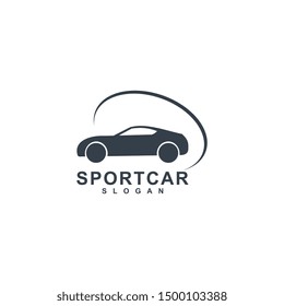 Auto style car logo design with concept sports vehicle icon silhouette