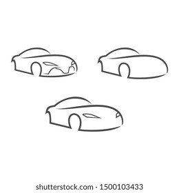Auto style car logo design with concept sports vehicle icon silhouette