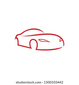 Auto style car logo design with concept sports vehicle icon silhouette