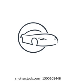 Auto style car logo design with concept sports vehicle icon silhouette