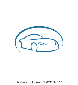 Auto style car logo design with concept sports vehicle icon silhouette