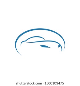 Auto style car logo design with concept sports vehicle icon silhouette