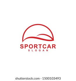 Auto style car logo design with concept sports vehicle icon silhouette