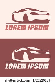 Diseño de logotipo de camión de estilo automático con silueta de icono de vehículo deportivo concepto
 sobre fondo retro. Ilustración vectorial.