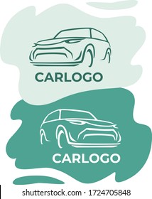 Auto style car logo design with concept sports vehicle icon silhouette
 on retro background. Vector illustration.
