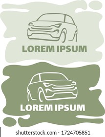 Auto style car logo design with concept sports vehicle icon silhouette
 on retro background. Vector illustration.