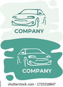 Auto style car logo design with concept sports vehicle icon silhouette
 on retro background. Vector illustration.