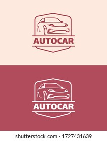 Auto style car logo design with concept sports vehicle icon silhouette
 on retro background. Vector illustration.