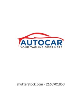 Auto style car logo design with concept sports vehicle icon silhouette on light grey background. Vector illustration.