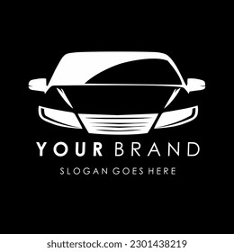 Auto style car logo design with concept sports vehicle icon silhouette