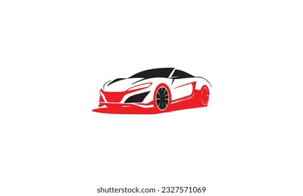 Auto style car logo design with concept sports vehicle icon silhouette on white background