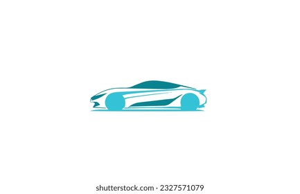 Auto style car logo design with concept sports vehicle icon silhouette on white background