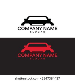 Auto style car logo design with concept sports vehicle icon silhouette on colorful background. Vector illustration.