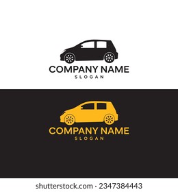Diseño de logotipo de auto estilo con silueta de icono de vehículo deportivo de concepto sobre fondo colorido. Ilustración vectorial.