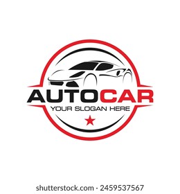 Auto style car logo design with concept sports 