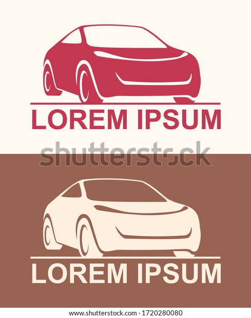 Auto style\
car logo design with concept sports vehicle icon silhouette\
 on\
light grey background. Vector\
illustration.