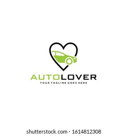 Auto style love car logo design icon silhouette Vector illustration