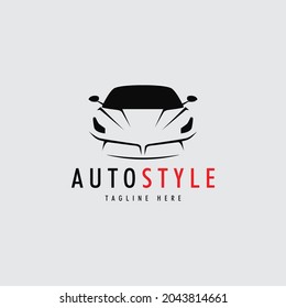 Auto styled car logo design with sports concept, vector illustration