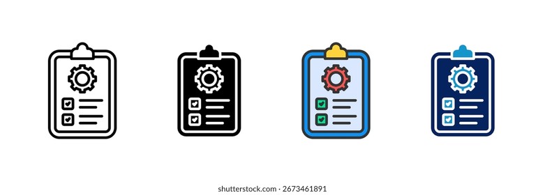 Auto Task Icon Set Multiple Style Collection