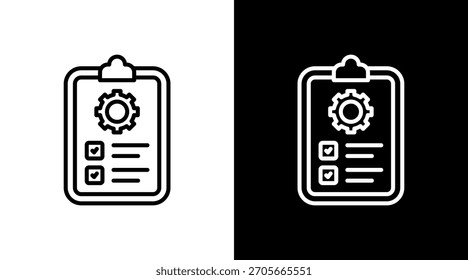 Diseño de conjunto de iconos blancos de esquema de tarea automática