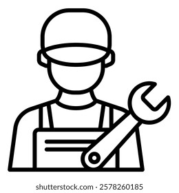 Auto Technician icon line vector illustration