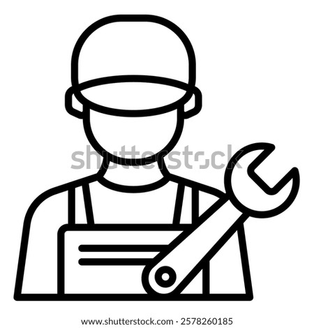 Auto Technician icon line vector illustration