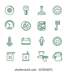 Auto    thin line vector icon set  