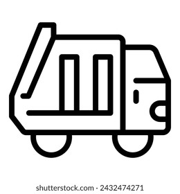 Auto tipper icon outline vector. Unload cargo. Lorry load paving