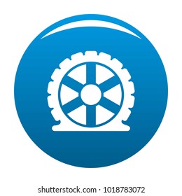 Auto tire icon vector blue circle isolated on white background 