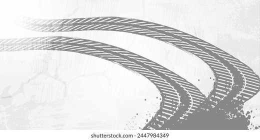 Auto tire tread grunge element. Car and motorcycle tire pattern, wheel tyre tread track.