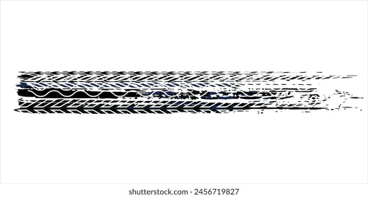 Auto tire tread grunge element. Car and motorcycle tire pattern, wheel tyre tread track. Black tyre print.