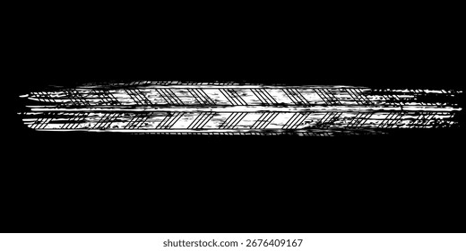 Elemento grunge de la banda de rodadura del neumático automático. Patrón de neumático de coche y motocicleta, pista de la banda de rodadura del neumático de rueda. Estampado de neumático negro. Ilustración vectorial