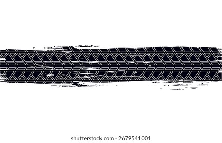 Reifenlaufflächen-Grunge-Element für Autoreifen. Auto- und Motorradreifen Muster, Radreifen Lauffläche Spur. Schwarzer Reifenabdruck.