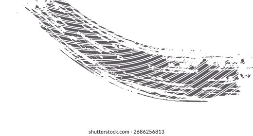Auto tire tread grunge element. Car and motorcycle tire pattern, wheel tyre tread track. Black tyre print. Vector illustration