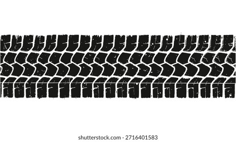 Elemento grunge de la banda de rodadura del neumático automático. Patrón de neumático de coche y motocicleta, pista de la banda de rodadura del neumático de rueda. Estampado de neumático negro. Vector moderno eps 10
