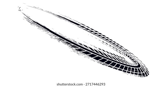 Elemento grunge de la banda de rodadura del neumático automático. Patrón de neumático de coche y motocicleta, pista de la banda de rodadura del neumático de rueda, Vector Eps10