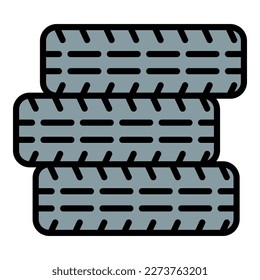 Auto tires icon outline vector. Vehicle brake. Service system