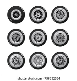 Auto tires with wheels