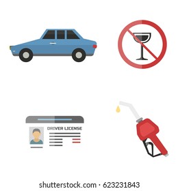 Auto transport motorist icon symbol vehicle equipment service car driver tools vector illustration.