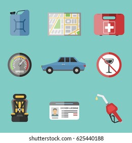 Auto transport motorist icon symbol vehicle equipment service car driver tools vector illustration.