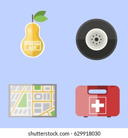 Auto transport motorist icon symbol vehicle equipment service car driver tools vector illustration.