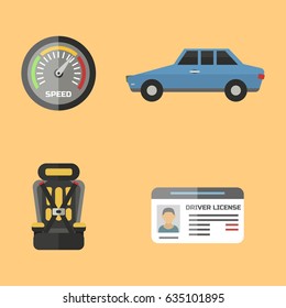 Auto transport motorist icon symbol vehicle equipment service car driver tools vector illustration.