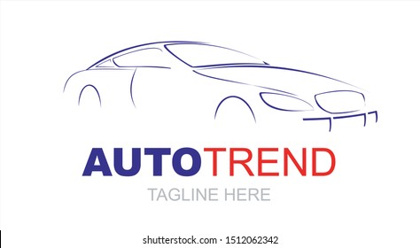 auto trend, car icon, automotive logo on white background