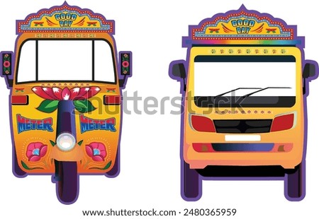 auto and truck sticker in white background