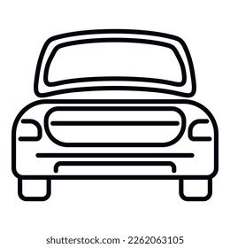 Umrissvektor für Auto-Stamm-Symbol. Autotür. Reiseseite