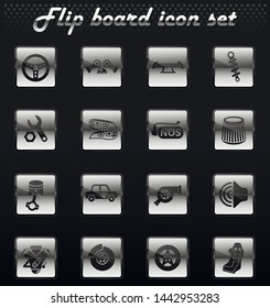auto tuning vector flip mechanical icons for user interface design